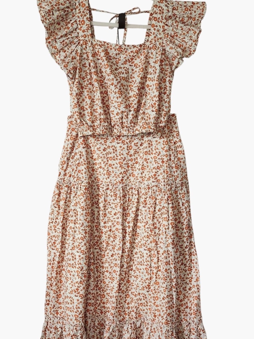 Anthropologie beautiful set Floral Print and Ruffle Sleeves. So expensive 158$